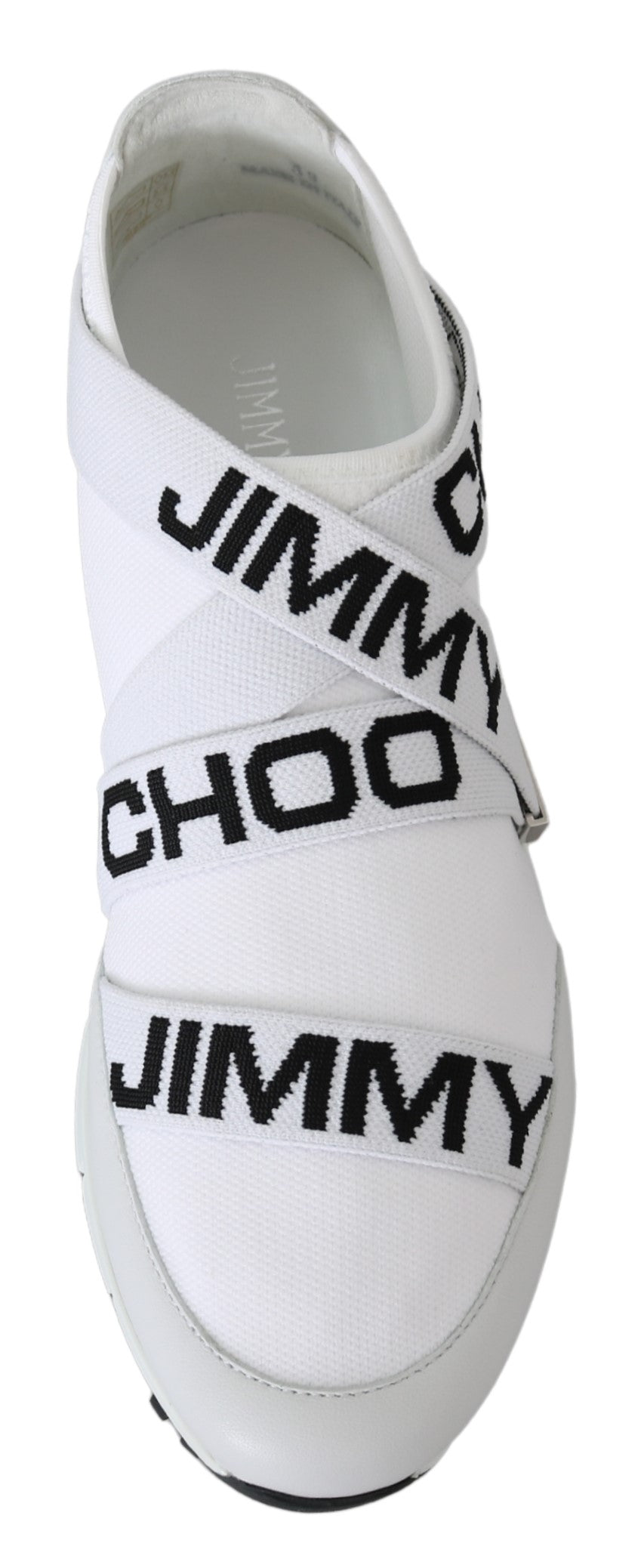 Jimmy Choo Toronto White/Black Nappa/Knit Sneakers - DEA STILOSA MILANO