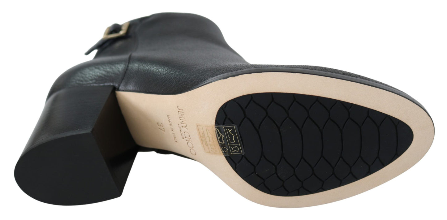 Jimmy Choo Black Leather Method 65 Boots - DEA STILOSA MILANO