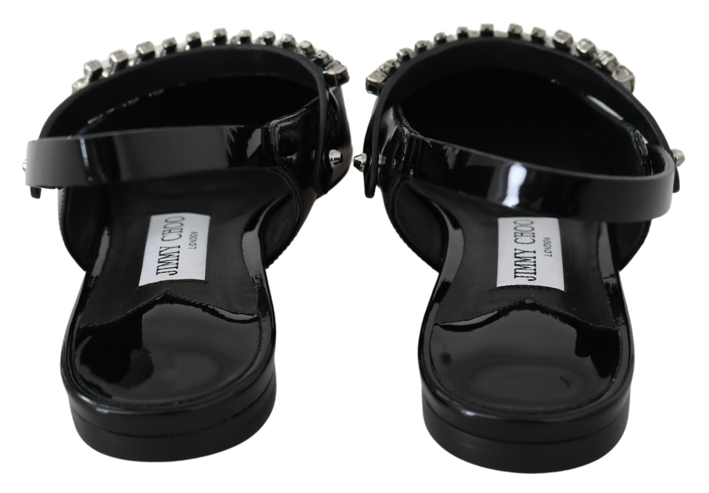 Jimmy Choo Black Patent Leather Mahdis Flat Shoes - DEA STILOSA MILANO