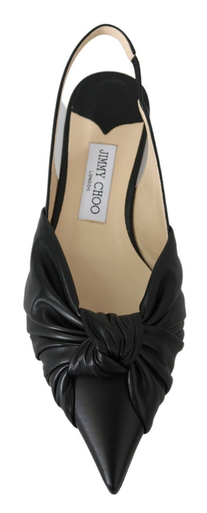 Jimmy Choo Black Leather Annabell Flat Shoes - DEA STILOSA MILANO