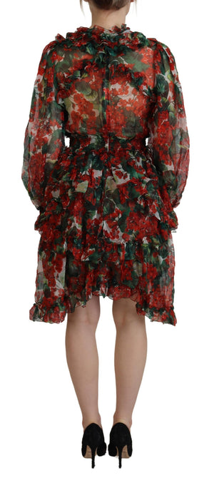 Dolce & Gabbana Multicolor Geranium A-line Knee Length Dress - DEA STILOSA MILANO