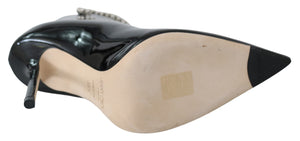 Jimmy Choo Black Leather Blaize 100 Pat Boots Shoes - DEA STILOSA MILANO