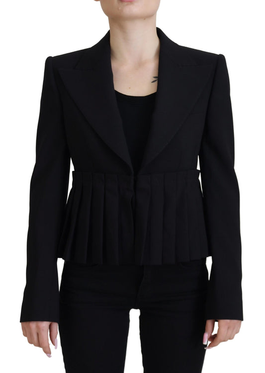 Dolce & Gabbana Black Single Breasted Fit Blazer Wool Jacket - DEA STILOSA MILANO