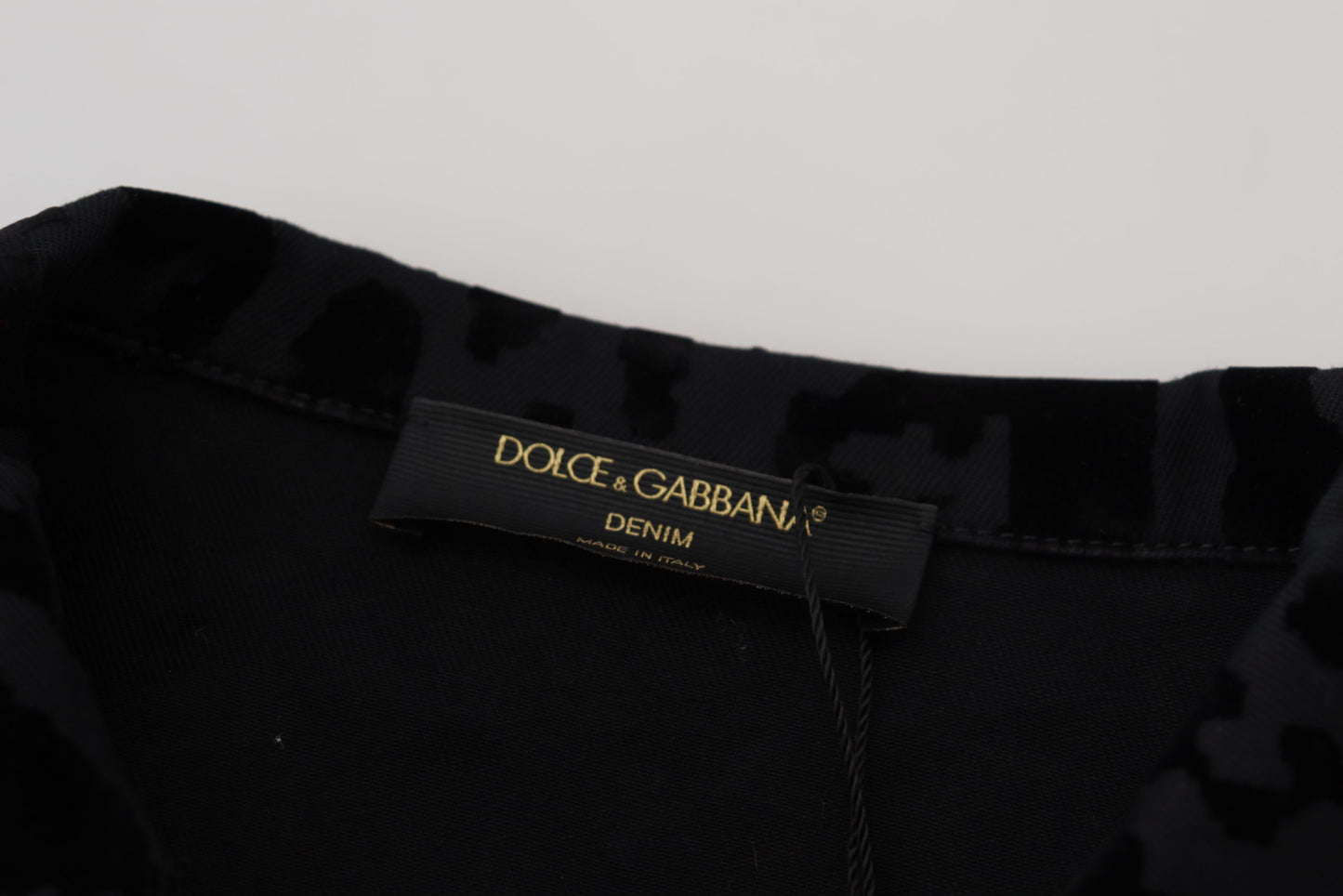 Dolce & Gabbana Black Leopard Long Sleeve Denim Cotton Jacket - DEA STILOSA MILANO
