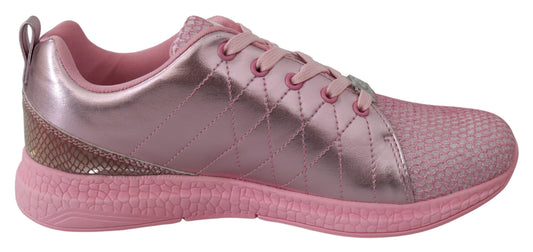 Plein Sport Pink Blush Polyester Runner Gisella Sneakers Shoes - DEA STILOSA MILANO