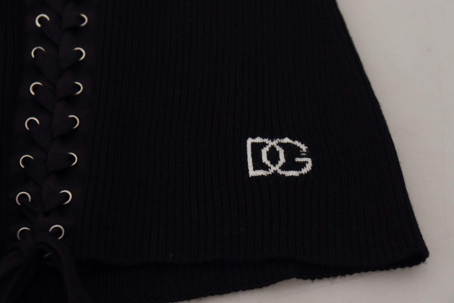 Dolce & Gabbana Black Wool Knitted Tie Up Slim Fit Sweater - DEA STILOSA MILANO