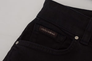 Dolce & Gabbana Black Cotton Skinny Mid Waist Denim Jeans - DEA STILOSA MILANO