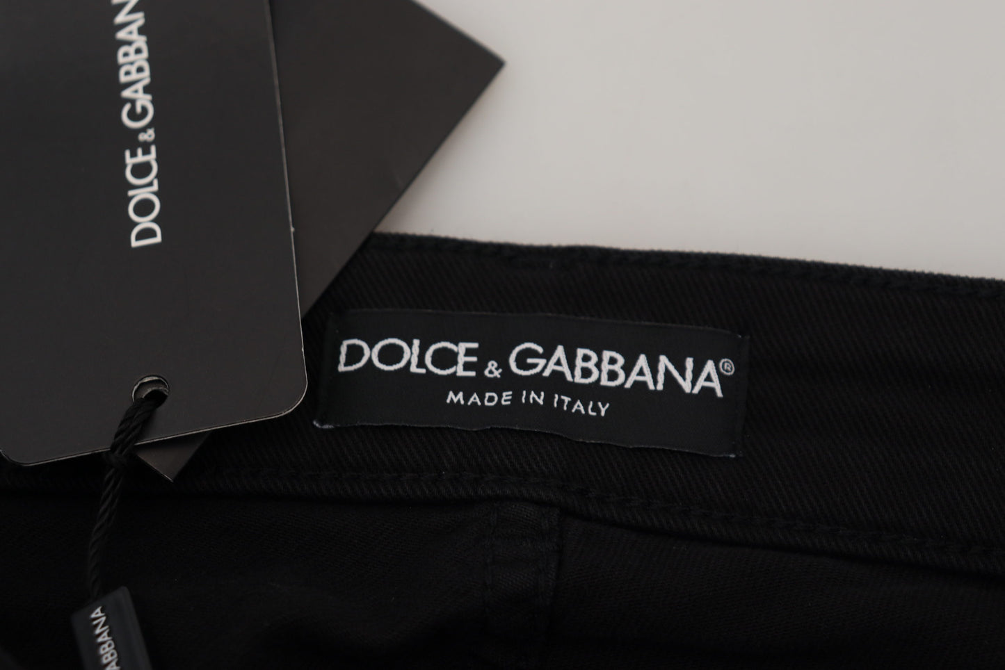 Dolce & Gabbana Black Cotton Skinny Mid Waist Denim Jeans - DEA STILOSA MILANO