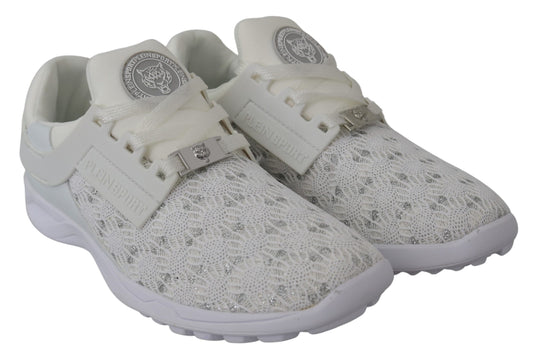 Plein Sport White Polyester Runner Beth Sneakers Shoes - DEA STILOSA MILANO
