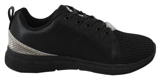 Plein Sport Black Polyester Runner Gisella Sneakers Shoes - DEA STILOSA MILANO