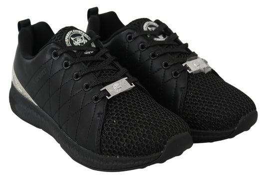 Plein Sport Black Polyester Runner Gisella Sneakers Shoes - DEA STILOSA MILANO