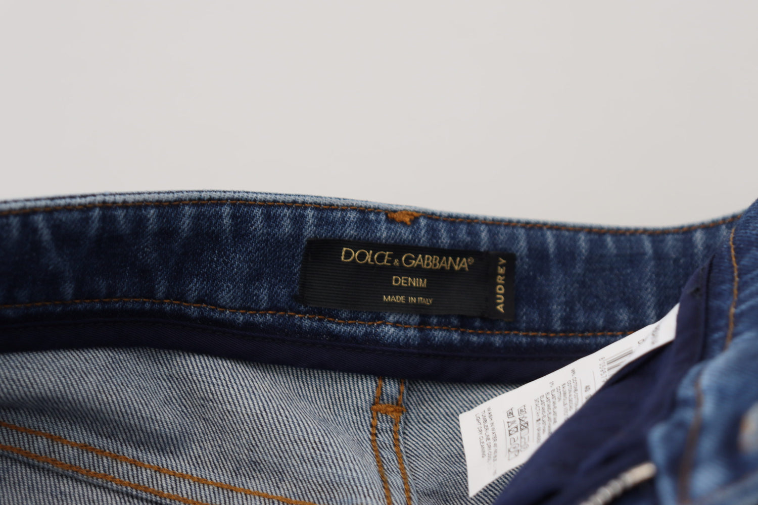 Dolce & Gabbana Blue Cotton Skinny High Waist Denim Jeans - DEA STILOSA MILANO
