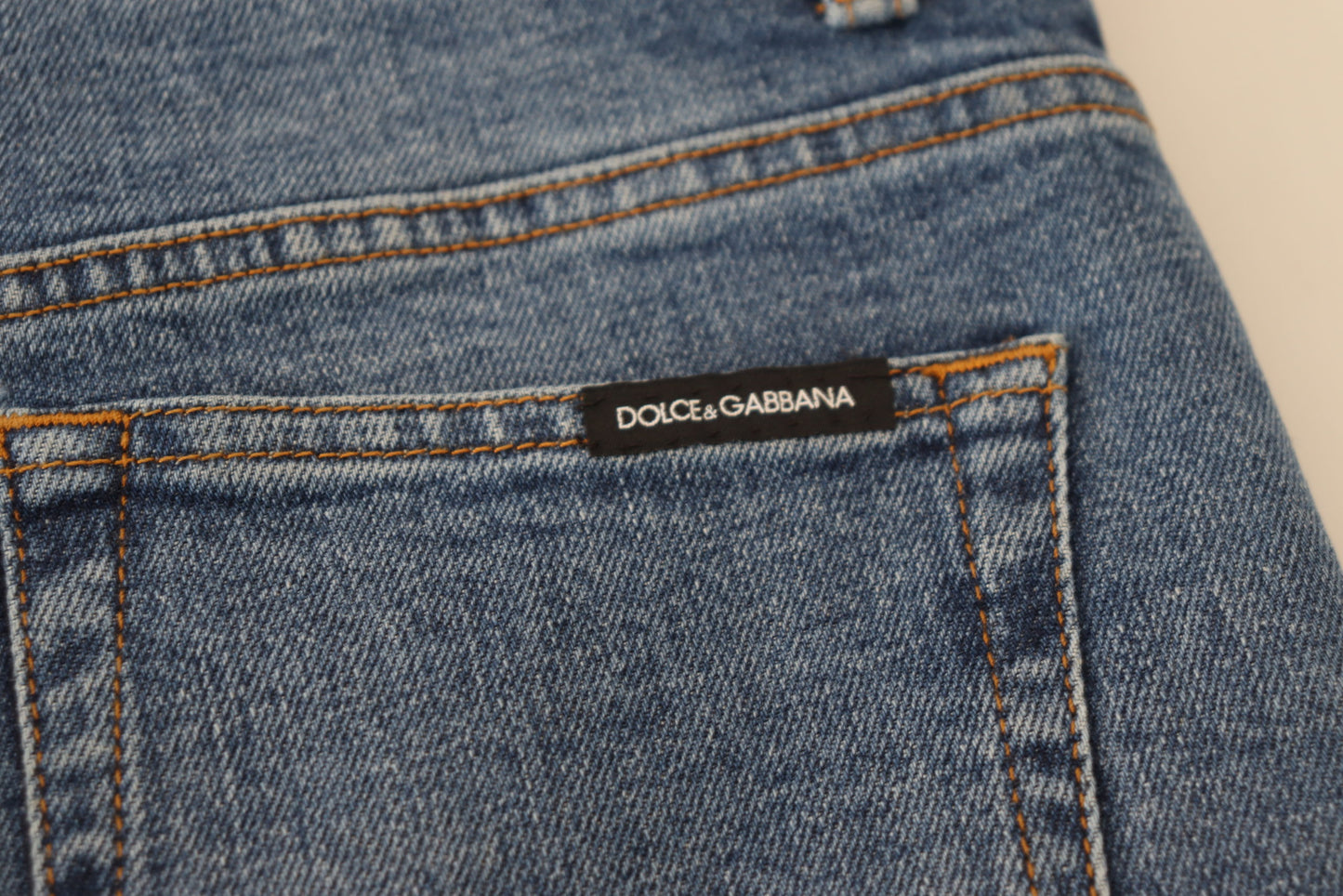 Dolce & Gabbana Blue Cotton Skinny High Waist Denim Jeans - DEA STILOSA MILANO