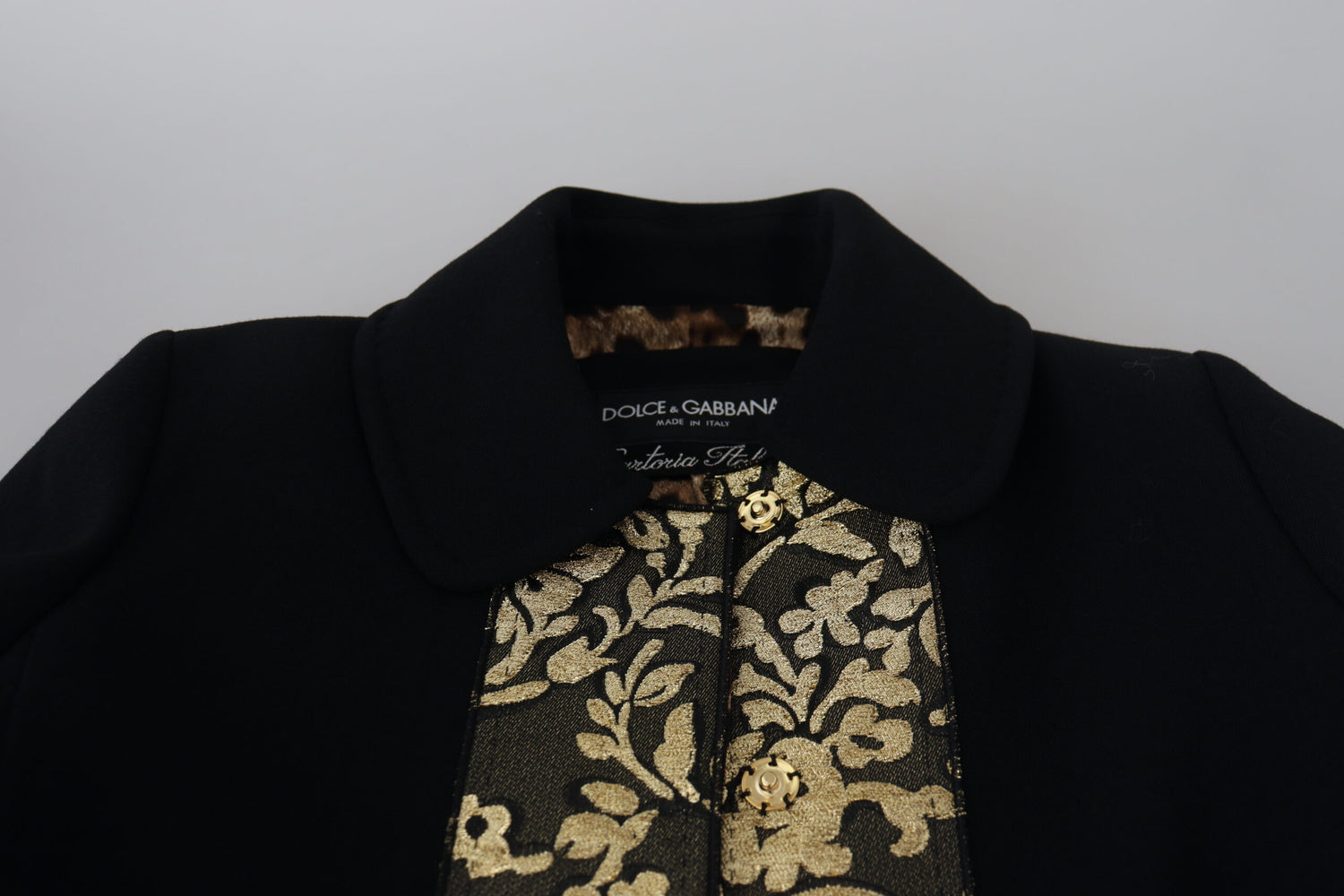 Dolce & Gabbana Black Gold Jacquard Long Trench Coat Jacket - DEA STILOSA MILANO