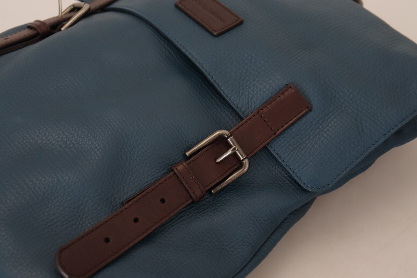 Dolce & Gabbana Blue Calfskin Leather Logo Plaque Men Backpack Bag - DEA STILOSA MILANO