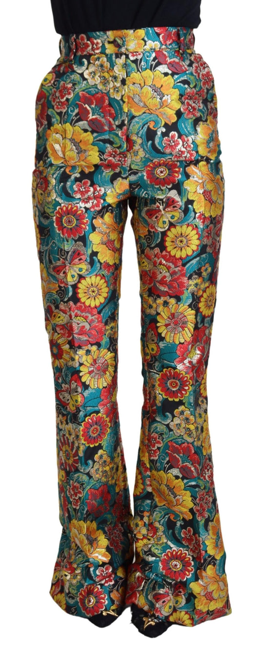 Dolce & Gabbana Multicolor Floral Women Flared Pants - DEA STILOSA MILANO