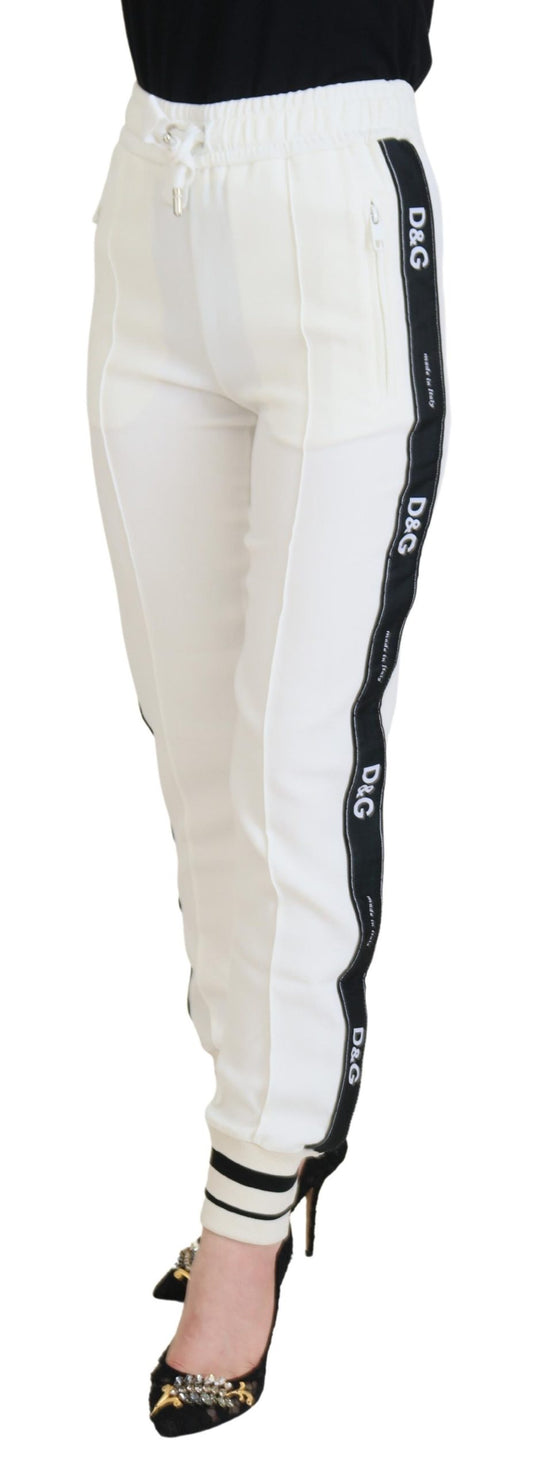 Dolce & Gabbana White DG Logo Sweatpants Pants - DEA STILOSA MILANO