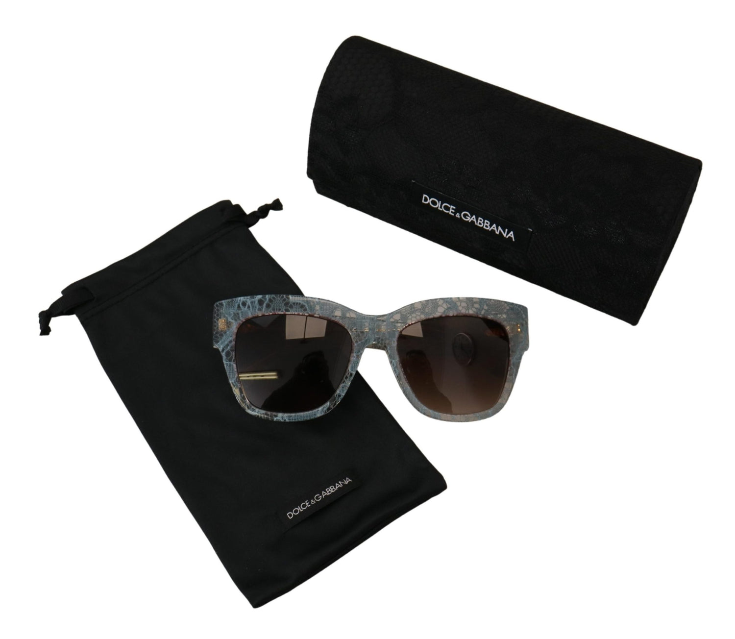 Dolce & Gabbana Blue Lace Acetate Crystal Butterfly DG4231 Sunglasses - DEA STILOSA MILANO