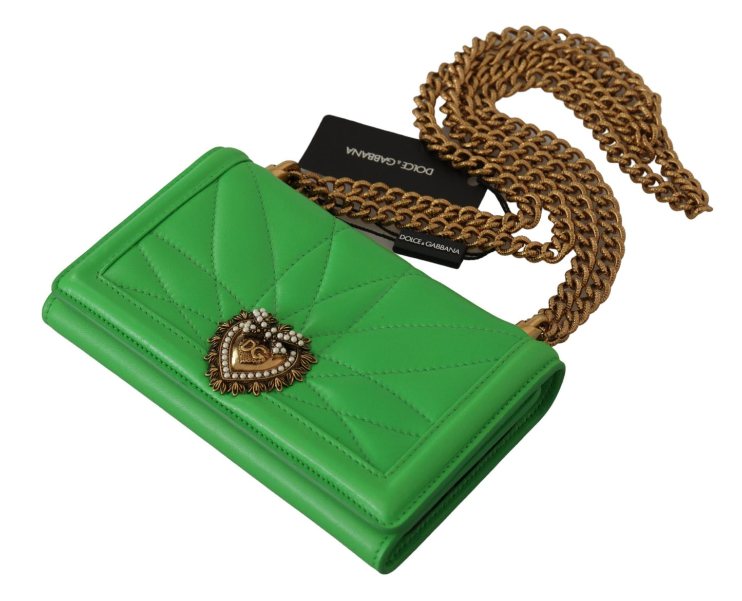 Dolce & Gabbana Green Leather Devotion Cardholder IPHONE 11 PRO Wallet - DEA STILOSA MILANO
