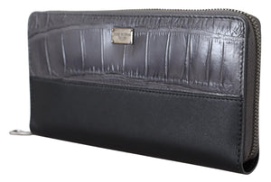 Dolce & Gabbana Black Zip Around Continental Clutch Leather Wallet - DEA STILOSA MILANO