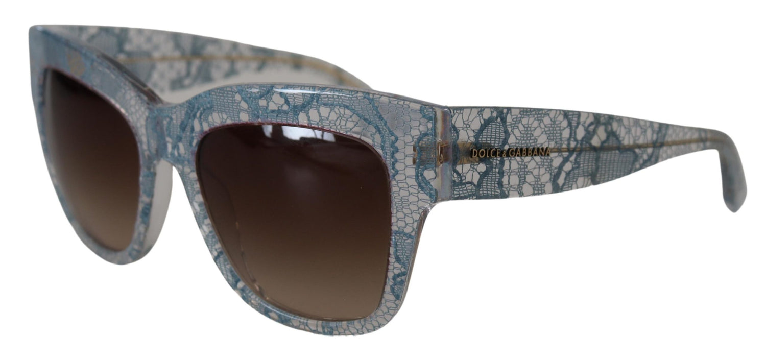 Dolce & Gabbana Blue Lace Acetate Rectangle DG4231 Shades Sunglasses - DEA STILOSA MILANO