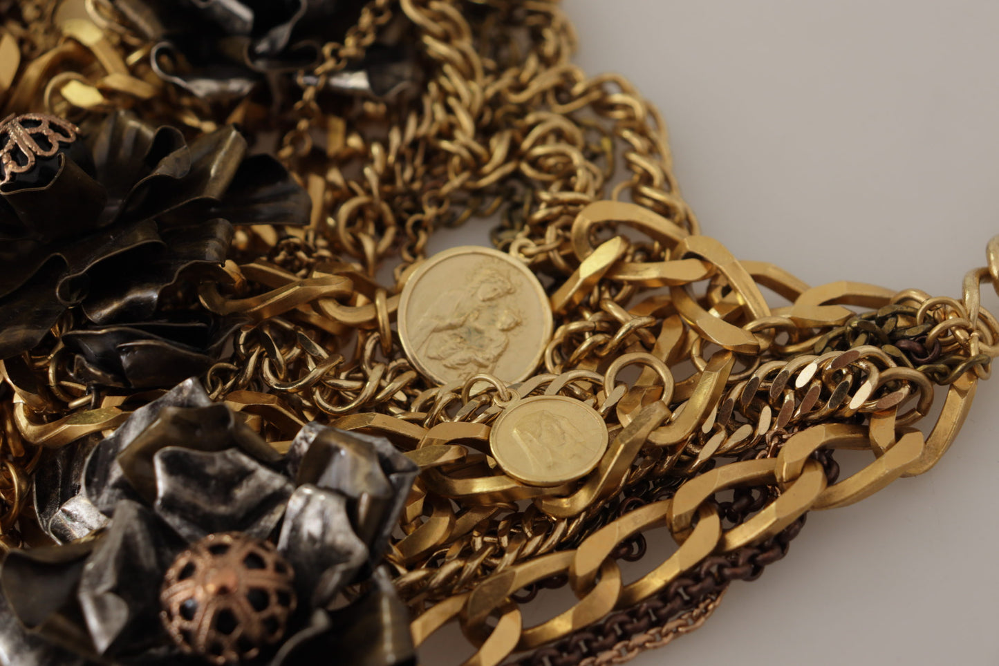 Dolce & Gabbana Gold Brass Sicily Charm Heart Statement Necklace - DEA STILOSA MILANO