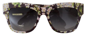 Dolce & Gabbana Black Floral Acetate Rectangle Shades DG4231F Sunglasses - DEA STILOSA MILANO