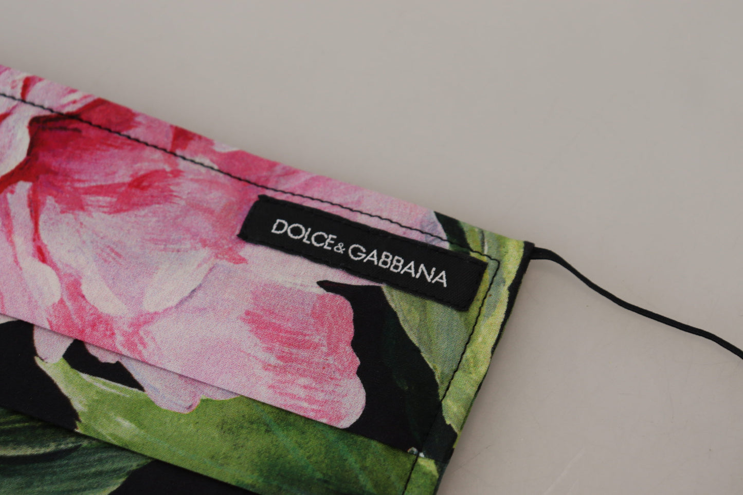 Dolce & Gabbana Black Floral Pleated Elastic Ear Strap Face Mask - DEA STILOSA MILANO