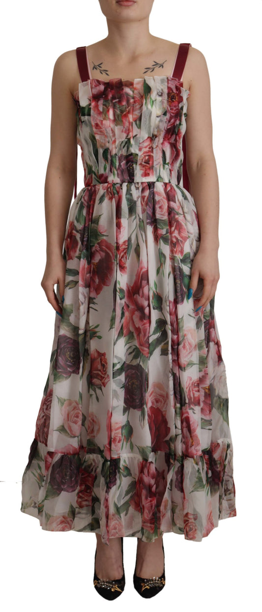 Dolce & Gabbana Multicolor Roses Floral Silk Long Maxi Dress - DEA STILOSA MILANO