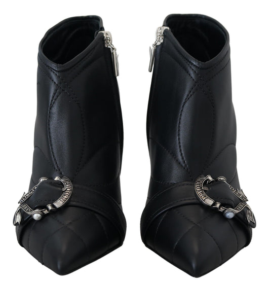 Dolce & Gabbana Black Devotion Quilted Buckled Ankle Boots Shoes - DEA STILOSA MILANO