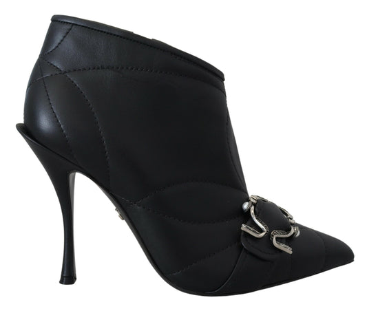Dolce & Gabbana Black Devotion Quilted Buckled Ankle Boots Shoes - DEA STILOSA MILANO