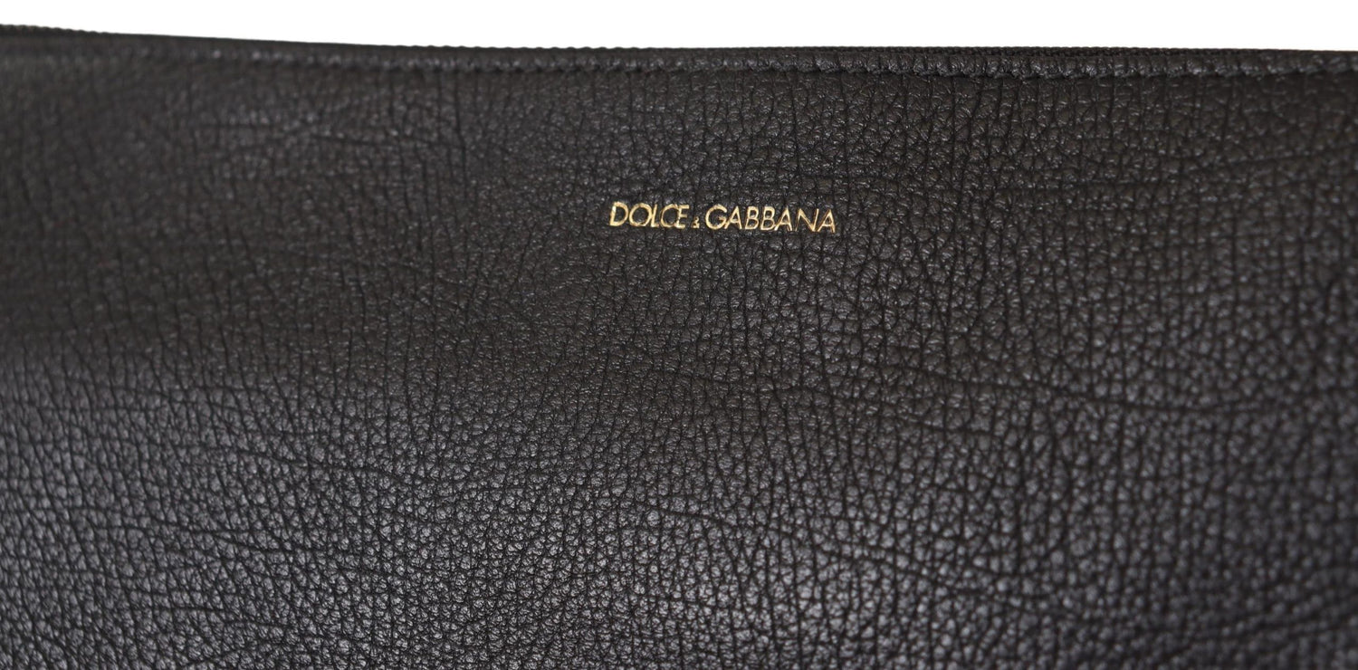 Dolce & Gabbana Elegant Black Leather Sling Shoulder Bag - DEA STILOSA MILANO