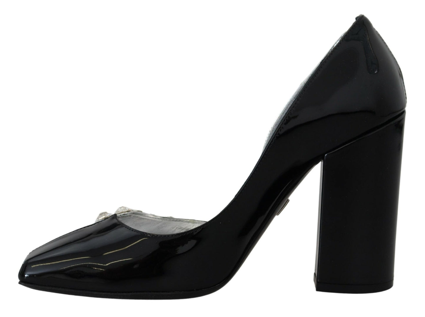 Dolce & Gabbana Black Silver Crystal Double Design High Heels Shoes - DEA STILOSA MILANO