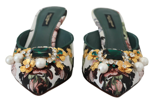 Dolce & Gabbana Multicolor Crystal Embellishment Slip On Sandals - DEA STILOSA MILANO