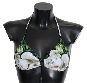 Dolce & Gabbana Multicolor Floral Print Halter Swimwear Bikini Top - DEA STILOSA MILANO