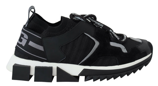 Dolce & Gabbana Black Mesh Sorrento Trekking Sneakers Shoes - DEA STILOSA MILANO