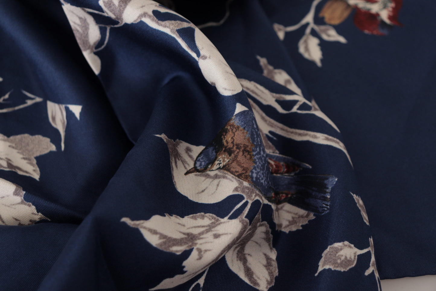 Dolce & Gabbana Blue Floral Silk Square Handkerchief Scarf - DEA STILOSA MILANO