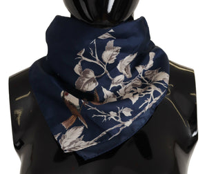 Dolce & Gabbana Blue Floral Silk Square Handkerchief Scarf - DEA STILOSA MILANO