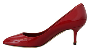 Dolce & Gabbana Red Patent Leather Kitten Heels Pumps Shoes - DEA STILOSA MILANO