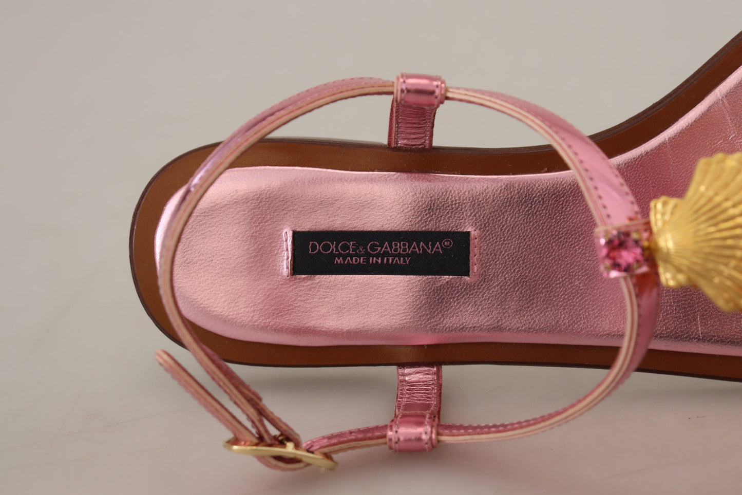 Dolce & Gabbana Pink Embellished Slides Flats Sandals Shoes - DEA STILOSA MILANO