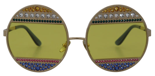Dolce & Gabbana Gold Oval Metal Crystals Shades DG2209B Sunglasses - DEA STILOSA MILANO