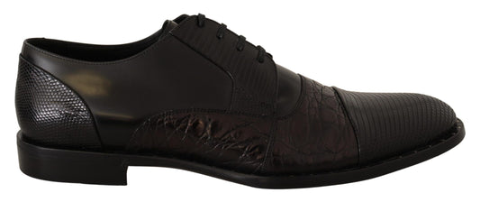 Dolce & Gabbana Black Leather Exotic Skins Formal Shoes - DEA STILOSA MILANO