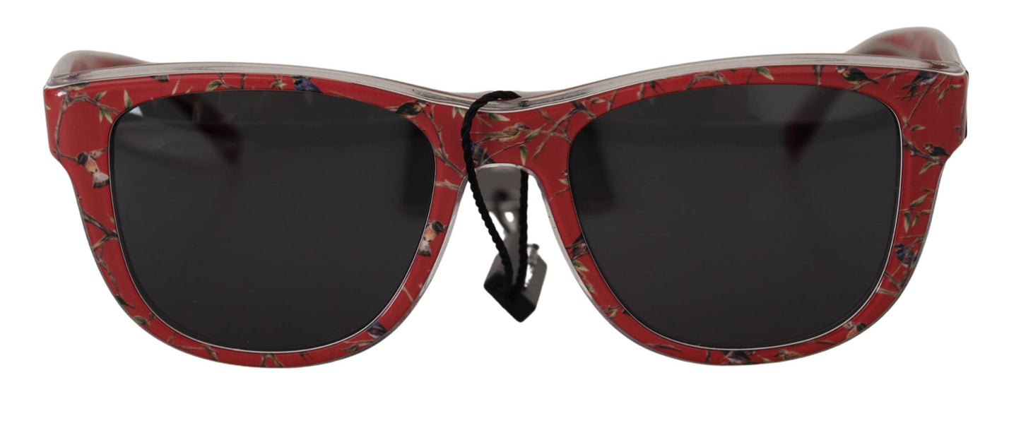 Dolce & Gabbana Red Floral Plastic Frame Round Lens DG4284 Sunglasses - DEA STILOSA MILANO