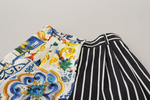 Dolce & Gabbana Multicolor Stripes Majolica Bermuda Shorts - DEA STILOSA MILANO