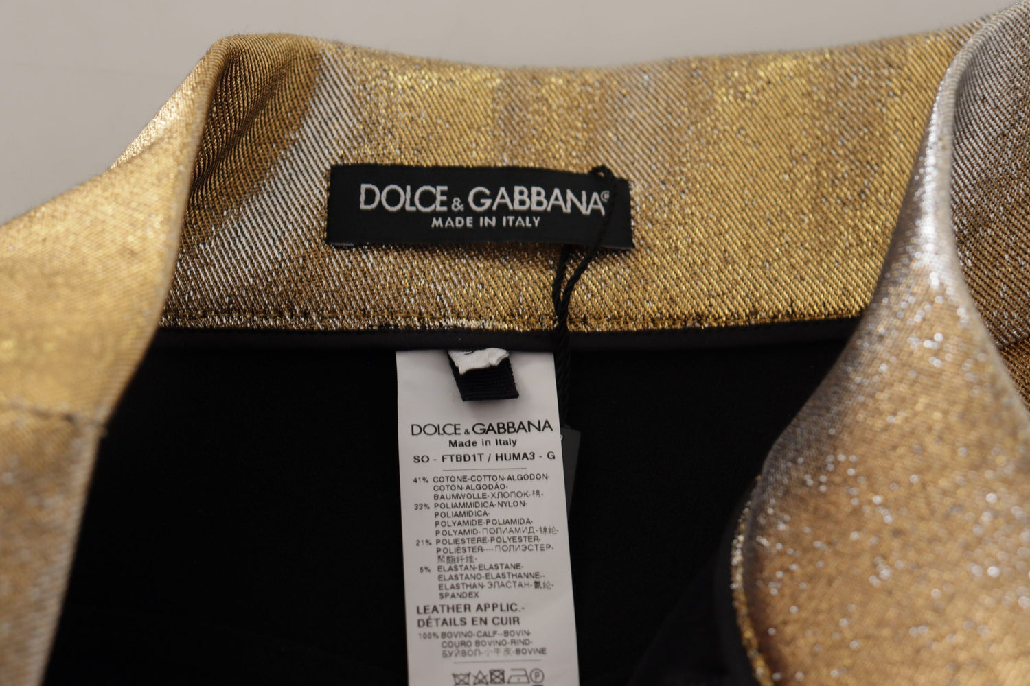 Dolce & Gabbana Gold Cotton Blend Glittered Hot Shorts - DEA STILOSA MILANO