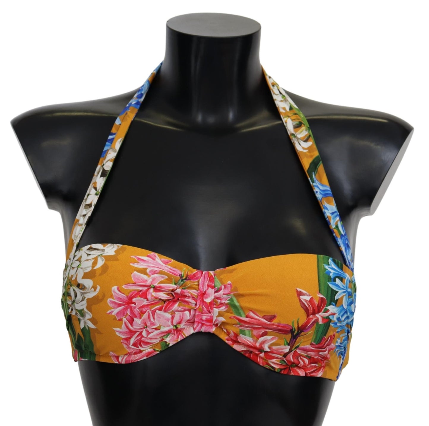 Dolce & Gabbana Yellow Floral Print Swimsuit Beachwear Bikini Tops - DEA STILOSA MILANO