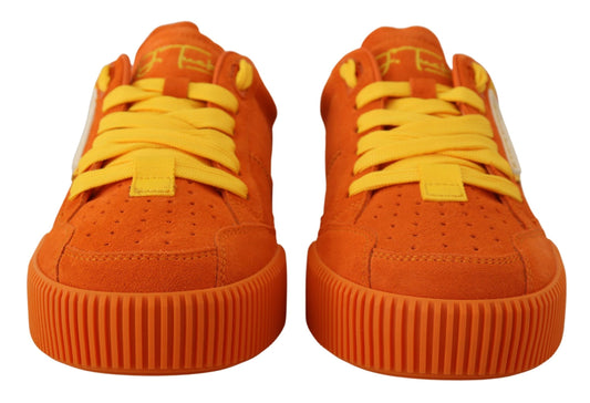 Dolce & Gabbana Orange Leather P.j. Tucker Sneakers Shoes - DEA STILOSA MILANO