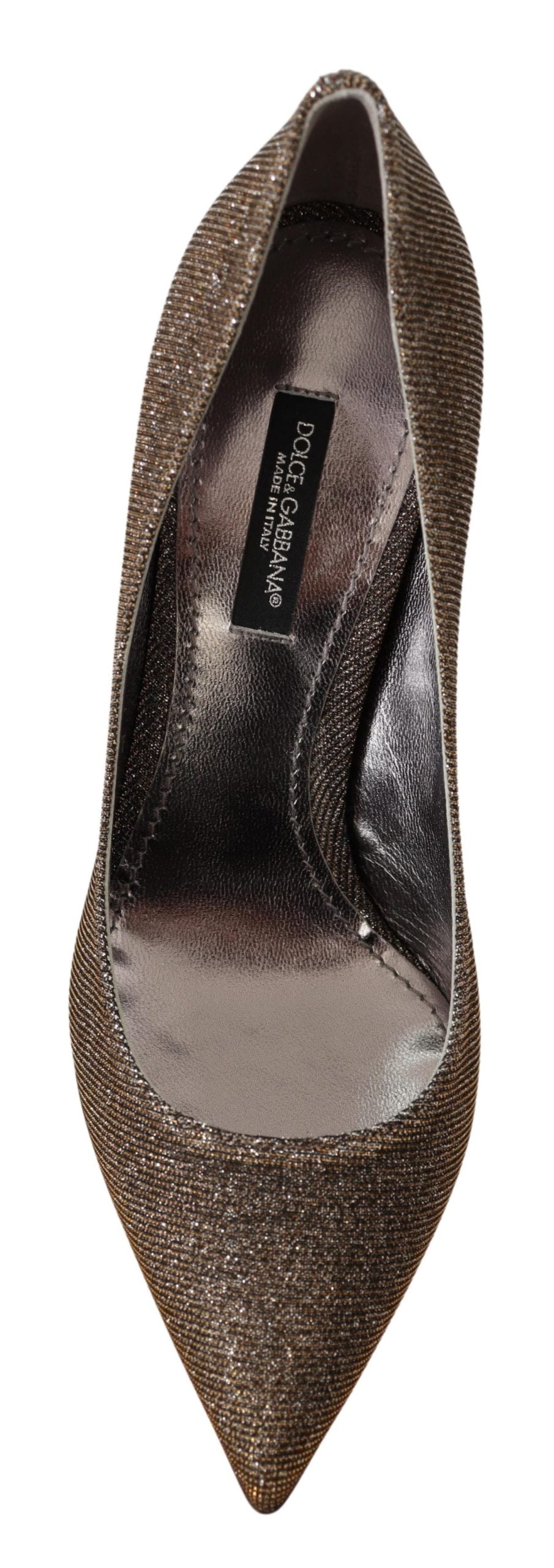 Dolce & Gabbana Gold Silver Fabric Heels Pumps Shoes - DEA STILOSA MILANO
