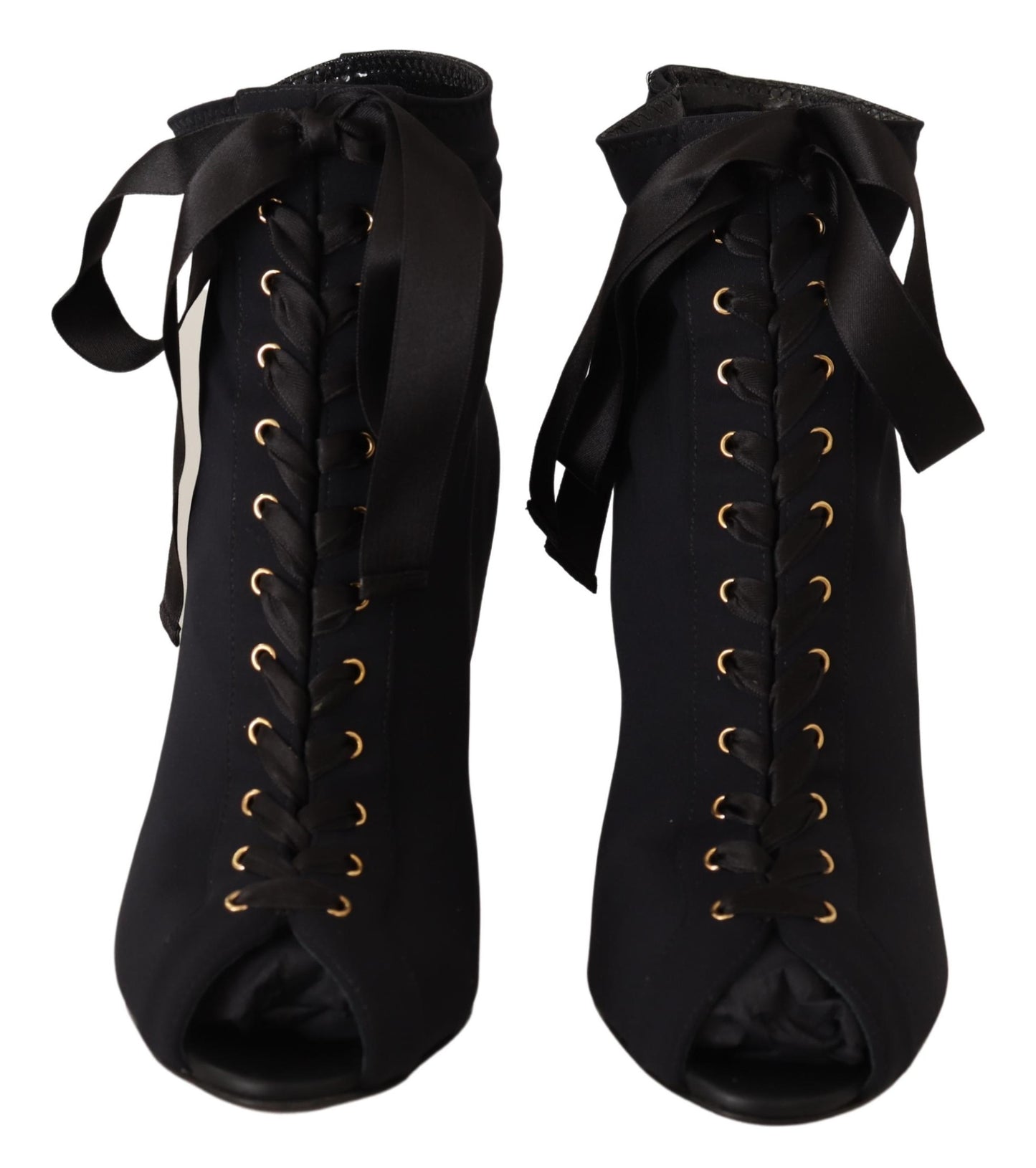 Dolce & Gabbana Black Stretch Short Ankle Boots Shoes - DEA STILOSA MILANO