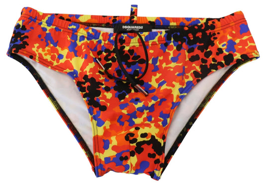 Dsquared² Multicolor Logo Printed Men Swim Brief Swimwear - DEA STILOSA MILANO